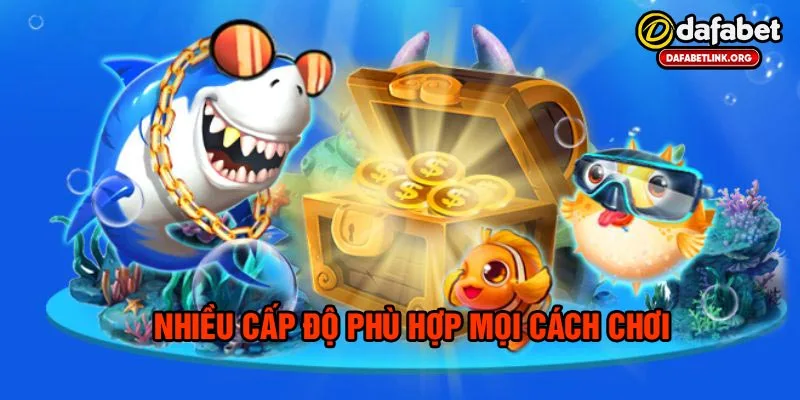 Người chơi có thể chọn phòng theo cấp độ và mức cược tại Bắn Cá Dafabet